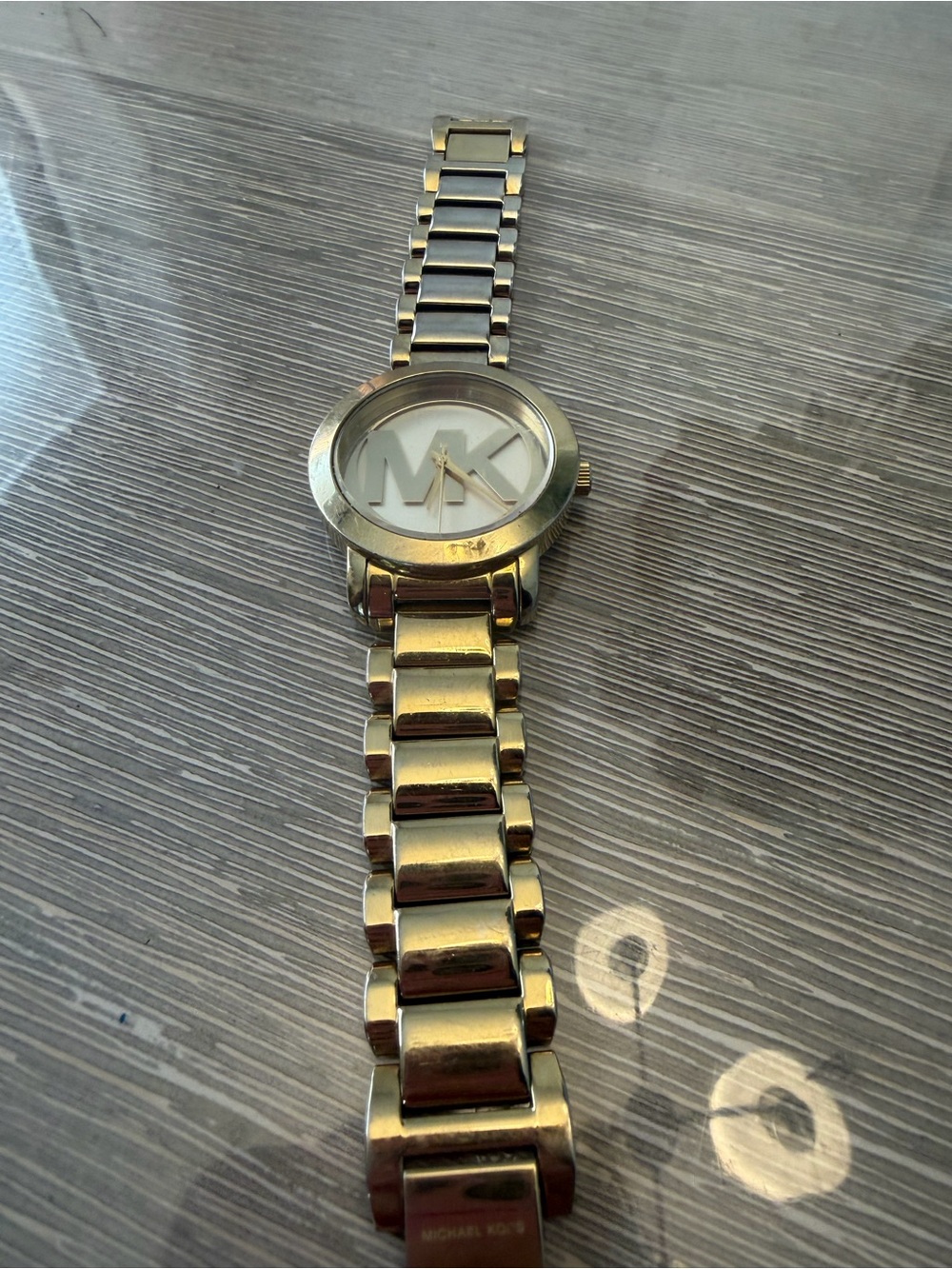 Michael Kors Gold-Tone MK Logo Bracelet Watch - Picture 2 of 9